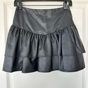 Pleather Ruffle Skort
